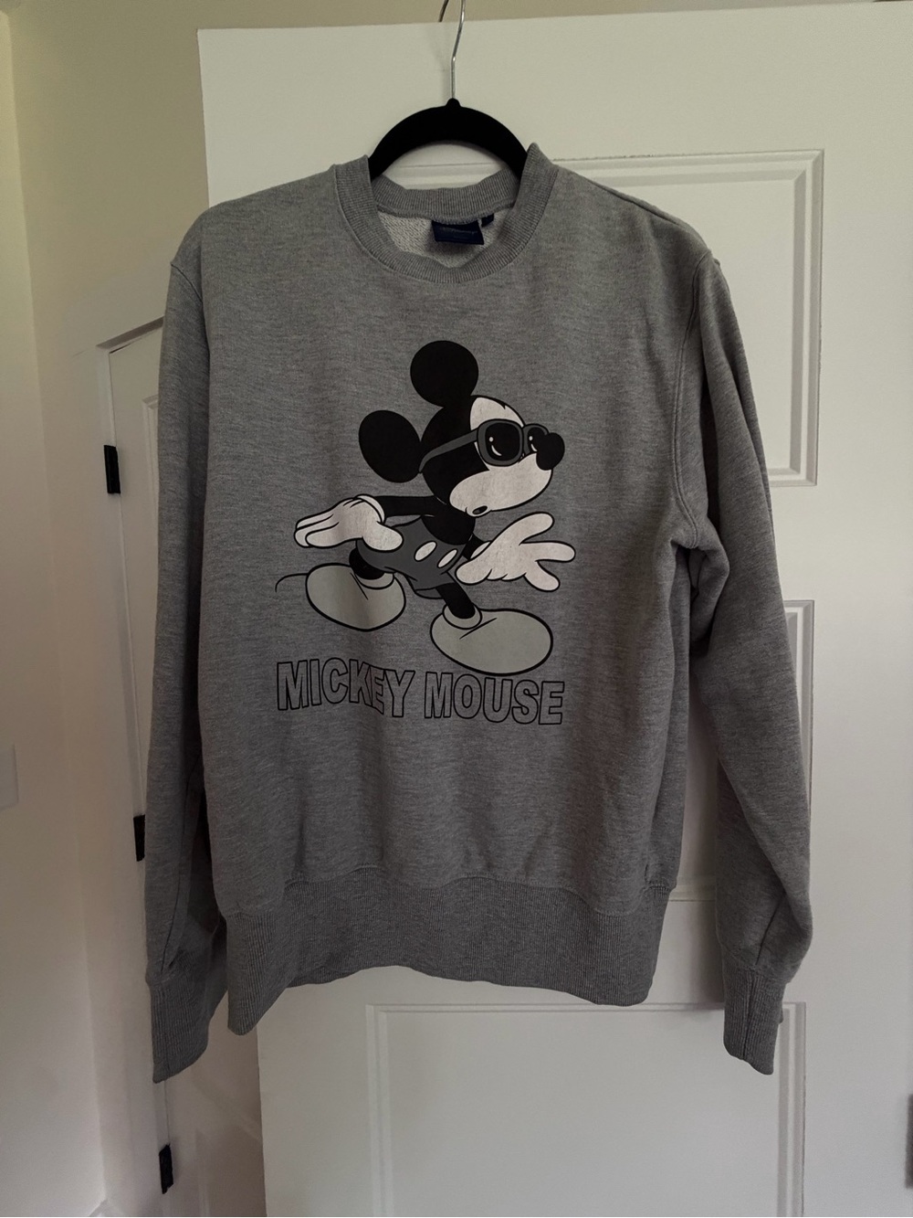 Disney Gray Mickey Mouse Sunglasses Graphic Crewneck